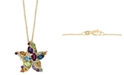 EFFY Collection EFFY&reg; Multi-Gemstone (3-7/8 ct. t.w.) & Diamond (1/5 ct. t.w.) Starfish 16" Pendant Necklace in 14k Gold